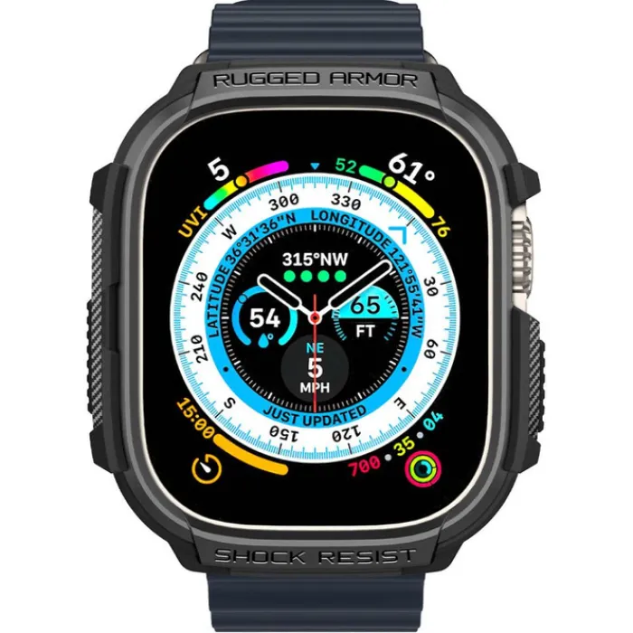 Spigen Apple Watch Ultra 49Mm|Apple Watch Ultra 2 49Mm-Etui Rugged Armor Apple Watch Ultra 49mm Ultra 2 Czarne