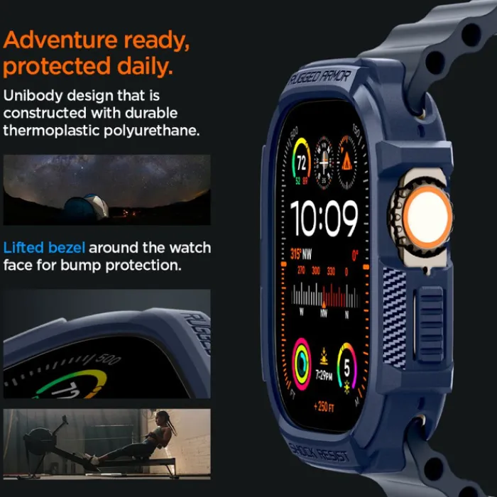 Spigen Apple Watch Ultra 49Mm|Apple Watch Ultra 2 49Mm-Etui Rugged Armor Apple Watch Ultra 1 / 2 (49 Mm) Navy Blue