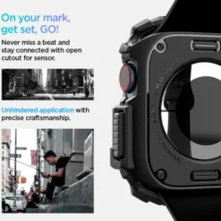 Spigen Apple Watch 11 46Mm|Apple Watch 10 46Mm-ETUI RUGGED ARMOR APPLE WATCH 10 (46 MM) MATTE BLACK