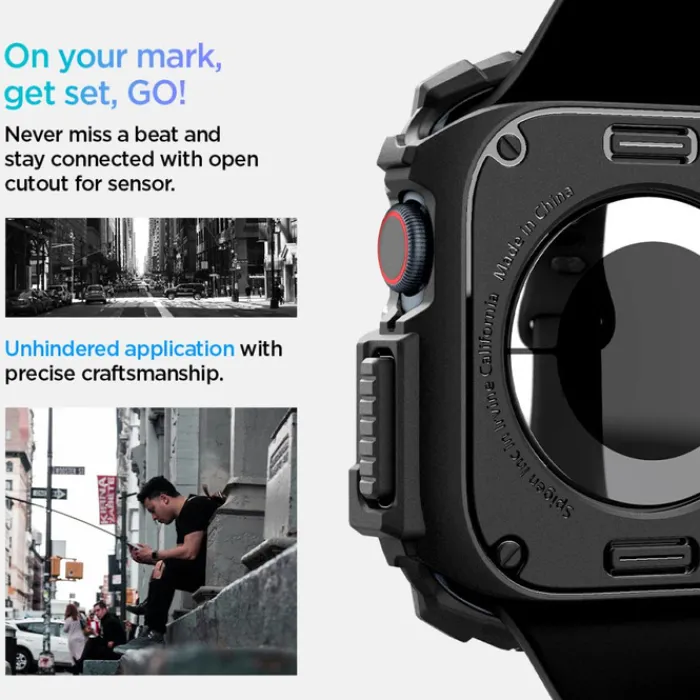 Spigen Apple Watch 11 46Mm|Apple Watch 10 46Mm-ETUI RUGGED ARMOR APPLE WATCH 10 (46 MM) MATTE BLACK