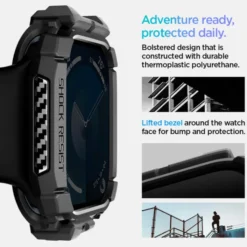 Spigen Apple Watch 11 46Mm|Apple Watch 10 46Mm-ETUI RUGGED ARMOR APPLE WATCH 10 (46 MM) MATTE BLACK
