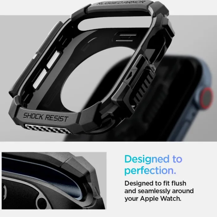 Spigen Apple Watch 11 46Mm|Apple Watch 10 46Mm-ETUI RUGGED ARMOR APPLE WATCH 10 (46 MM) MATTE BLACK