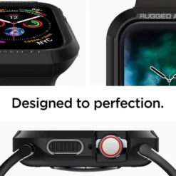Spigen Apple Watch Se 44Mm|Apple Watch Se 2024 44Mm-Etui Rugged Armor Apple Watch 8 6 5 4 SE 2022 44mm Czarne