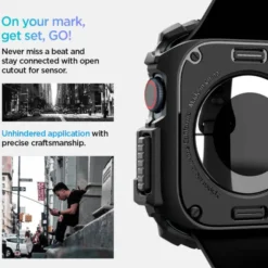 Spigen Apple Watch 11 42Mm|Apple Watch 10 42Mm-ETUI RUGGED ARMOR APPLE WATCH 10 (42 MM) MATTE BLACK