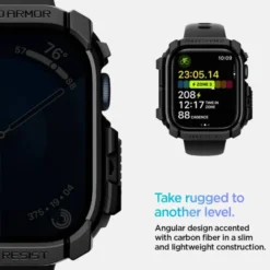 Spigen Apple Watch 11 42Mm|Apple Watch 10 42Mm-ETUI RUGGED ARMOR APPLE WATCH 10 (42 MM) MATTE BLACK