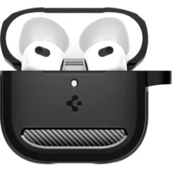 Spigen Airpods 4|Etui Airpods-ETUI RUGGED ARMOR APPLE AIRPODS 4 MATTE BLACK