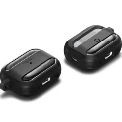 Spigen Airpods Pro|Etui Airpods-Etui Rugged Armor Apple Airpods Pro 1 / 2 Matte Black Case