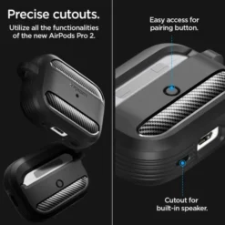 Spigen Airpods Pro|Etui Airpods-Etui Rugged Armor Apple Airpods Pro 1 / 2 Matte Black Case