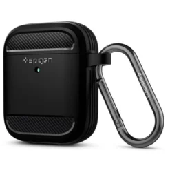 Spigen Airpods|Etui Airpods-Etui Rugged Armor Apple Airpods Black Czarne Case
