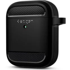 Spigen Airpods|Etui Airpods-Etui Rugged Armor Apple Airpods Black Czarne Case