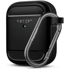 Spigen Airpods|Etui Airpods-Etui Rugged Armor Apple Airpods Black Czarne Case