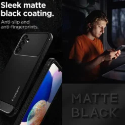Spigen Galaxy A14 Lte|Samsung-Etui Rugged Armor Galaxy A14 5G Matte Black Czarny Case