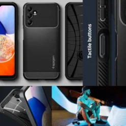 Spigen Galaxy A14 Lte|Samsung-Etui Rugged Armor Galaxy A14 5G Matte Black Czarny Case