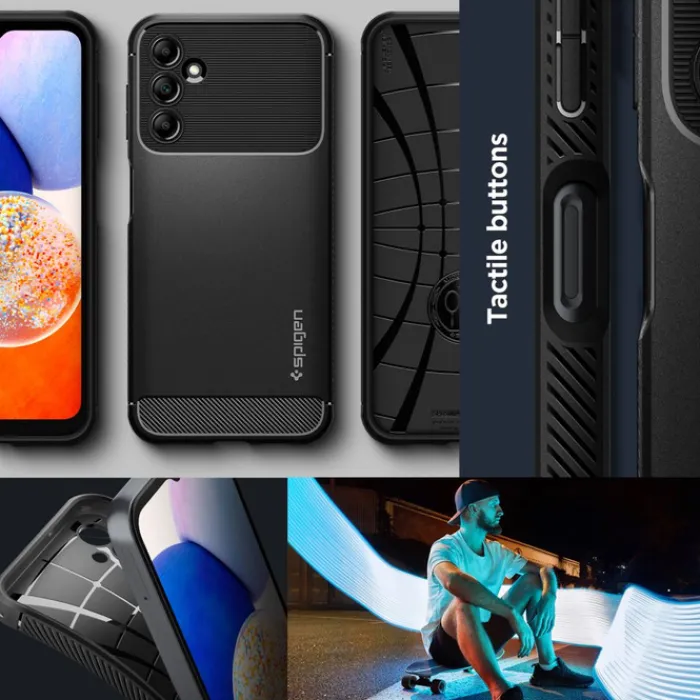 Spigen Galaxy A14 Lte|Samsung-Etui Rugged Armor Galaxy A14 5G Matte Black Czarny Case