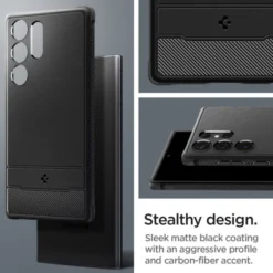 Spigen Samsung|Galaxy S23 Ultra-Etui Rugged Armor Galaxy S23 Ultra Matte Black Czarny Case