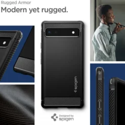 Spigen Pixel 6A|Google-Etui Rugged Armor Google Pixel 6a Matte ETUI BLACK