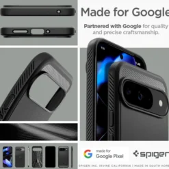 Spigen Pixel 9|Pixel 9 Pro-Etui RUGGED ARMOR GOOGLE PIXEL 9 / 9 PRO MATTE BLACK