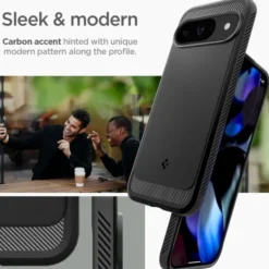 Spigen Pixel 9|Pixel 9 Pro-Etui RUGGED ARMOR GOOGLE PIXEL 9 / 9 PRO MATTE BLACK