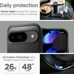 Spigen Pixel 9|Pixel 9 Pro-Etui RUGGED ARMOR GOOGLE PIXEL 9 / 9 PRO MATTE BLACK