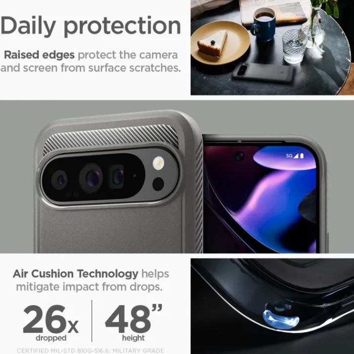 Spigen Google|Pixel 9 Pro Xl-Etui RUGGED ARMOR GOOGLE PIXEL 9 PRO XL MARBLE GREY