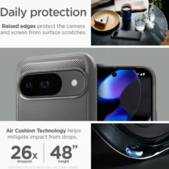 Spigen Pixel 9|Pixel 9 Pro-Etui RUGGED ARMOR GOOGLE PIXEL 9 / 9 PRO MARBLE GREY