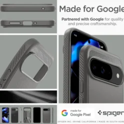 Spigen Pixel 9|Pixel 9 Pro-Etui RUGGED ARMOR GOOGLE PIXEL 9 / 9 PRO MARBLE GREY