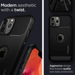 Spigen Iphone 12 Pro|Apple-Etui Rugged Armor iPhone 12 12 Pro Matte Black Czarne Case