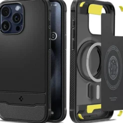 Spigen Iphone 15 Pro Max|Iphone 15 Pro Max-Etui Rugged Armor Mag Magsafe iPhone 15 Pro Max Matte Black Czarny Case