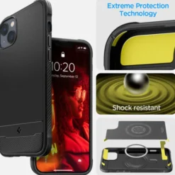 Spigen Iphone 14|Apple-Etui Rugged Armor Mag Magsafe iPhone 14 Matte Black Czarny Case