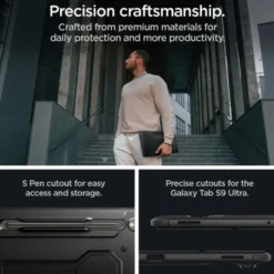 Spigen Galaxy Tab S10 Ultra|Galaxy Tab S9 Ultra-Etui Rugged Armor ”pro” Galaxy Tab S8 Ultra / Galaxy Tab S10 Ultra / Galaxy S9 Ultra 14.6 Black Case
