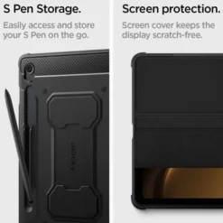 Spigen Samsung|Galaxy Tab S9 Fe-Etui Rugged Armor ”pro” Galaxy Tab S9 Fe 10.9 X510 / X516b Black Case