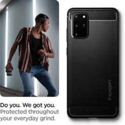 Spigen Samsung|Galaxy S20+ Plus-Etui Rugged Armor Samsung Galaxy S20 Plus Matte Black Czarne Case