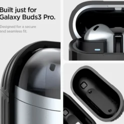 Spigen Galaxy Buds 3 Pro|Etui Galaxy Buds-ETUI RUGGED ARMOR SAMSUNG GALAXY BUDS 3 / 3 PRO MATTE BLACK