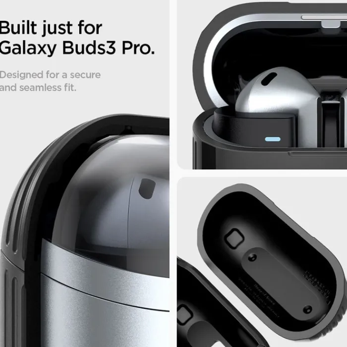 Spigen Galaxy Buds 3 Pro|Etui Galaxy Buds-ETUI RUGGED ARMOR SAMSUNG GALAXY BUDS 3 / 3 PRO MATTE BLACK