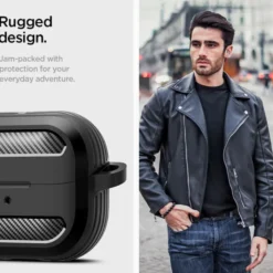 Spigen Galaxy Buds 3 Pro|Etui Galaxy Buds-ETUI RUGGED ARMOR SAMSUNG GALAXY BUDS 3 / 3 PRO MATTE BLACK