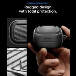 Spigen Galaxy Buds 4|Etui Galaxy Buds-ETUI RUGGED ARMOR SAMSUNG GALAXY BUDS 4 / 4 PRO MATTE BLACK