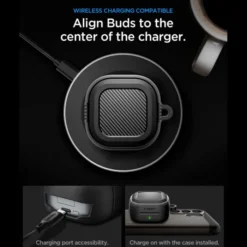 Spigen Galaxy Buds 4|Etui Galaxy Buds-ETUI RUGGED ARMOR SAMSUNG GALAXY BUDS 4 / 4 PRO MATTE BLACK