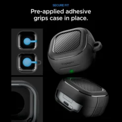 Spigen Galaxy Buds 4|Etui Galaxy Buds-ETUI RUGGED ARMOR SAMSUNG GALAXY BUDS 4 / 4 PRO MATTE BLACK