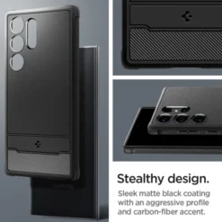 Spigen Samsung|Galaxy S24 Ultra-Etui Rugged Armor Samsung Galaxy S24 Ultra Matte Black Case