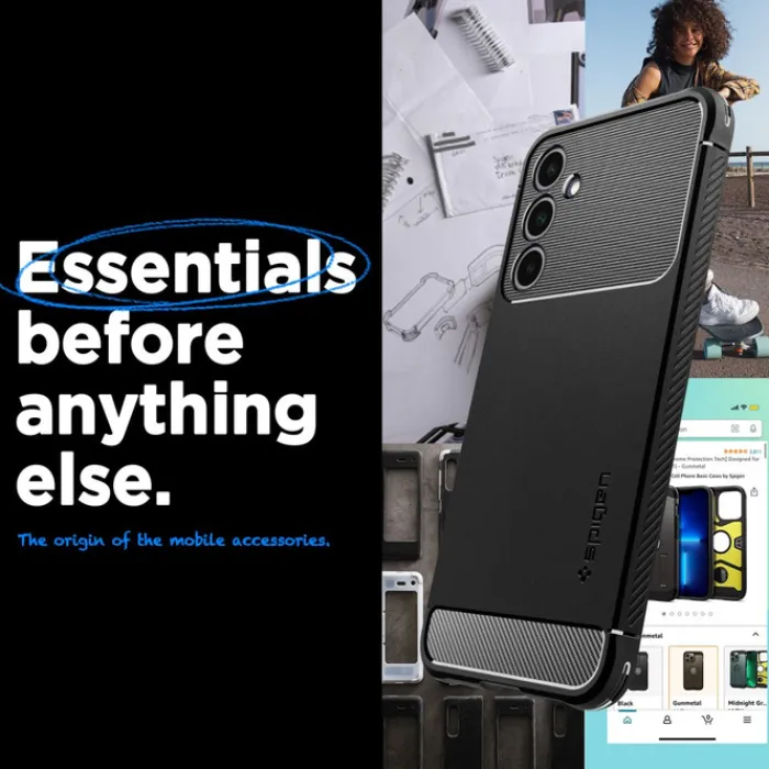 Spigen Samsung|Galaxy A25-Etui Rugged Armor Samsung Galaxy A25 5g Matte Black Case