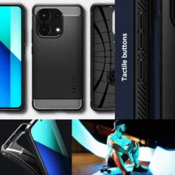 Spigen Xiaomi|Redmi Note 13 Lte-Etui Rugged Armor Xiaomi Redmi Note 13 4g Matte Black Case
