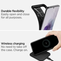 Spigen Samsung|Galaxy S20+ Plus-Etui Samsung Galaxy S20 Plus Liquid Air Matte Black Czarne Case