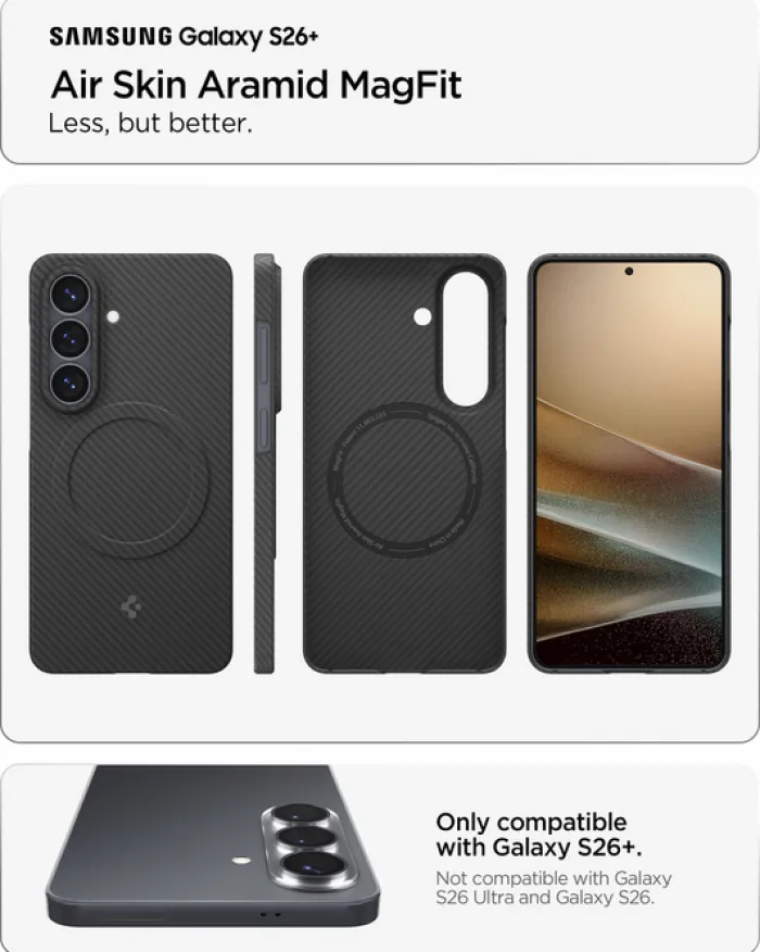 Spigen Samsung|Galaxy S26 Plus-ETUI SAMSUNG GALAXY S26 PLUS AIR SKIN ARAMID MAG MAGSAFE CZARNE