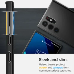 Spigen Samsung|Galaxy S22 Ultra-ETUI Samsung Galaxy S22 Ultra Thin Fit Czarne