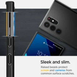 Spigen Samsung|Galaxy S22 Ultra-ETUI Samsung Galaxy S22 Ultra Thin Fit Czarne