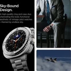 Spigen Galaxy Watch 8 Classic 46Mm|Samsung-ETUI SAMSUNG GALAXY WATCH 8 CLASSIC (46 MM) BEZEL TUNE PRO PILOT SILVER