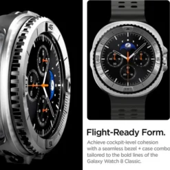 Spigen Galaxy Watch 8 Classic 46Mm|Samsung-ETUI SAMSUNG GALAXY WATCH 8 CLASSIC (46 MM) BEZEL TUNE PRO PILOT SILVER