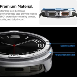 Spigen Galaxy Watch 8 44Mm|Samsung-ETUI SAMSUNG GALAXY WATCH 8 (44 MM) BEZEL TUNE PRO PILOT RAMKA SILVER