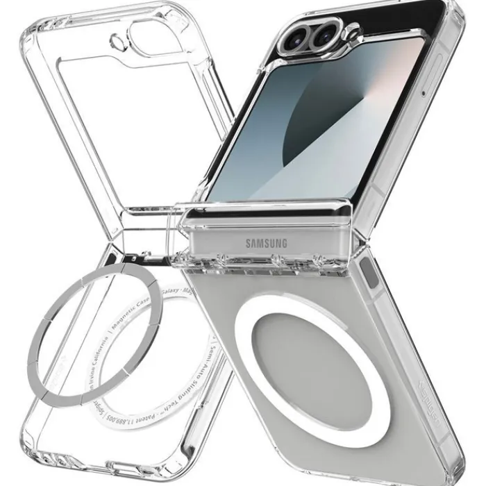 Spigen Samsung|Galaxy Z Flip 7 Fe-ETUI SAMSUNG GALAXY Z FLIP 7 FE Z FLIP 6 ULTRA HYBRID PRO MAGSAFE CLEAR WHITE