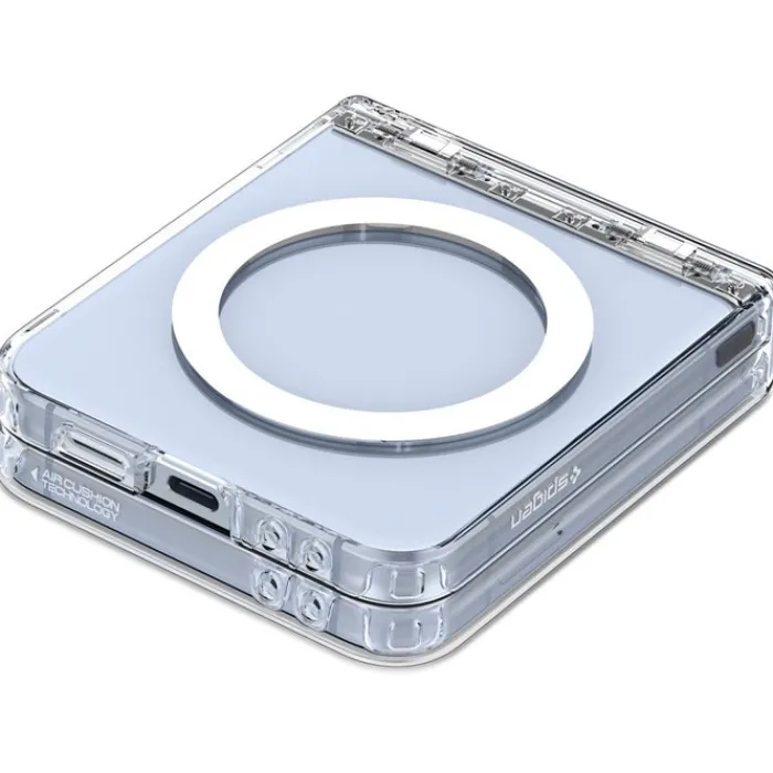 Spigen Samsung|Galaxy Z Flip 7 Fe-ETUI SAMSUNG GALAXY Z FLIP 7 FE Z FLIP 6 ULTRA HYBRID PRO MAGSAFE CLEAR WHITE